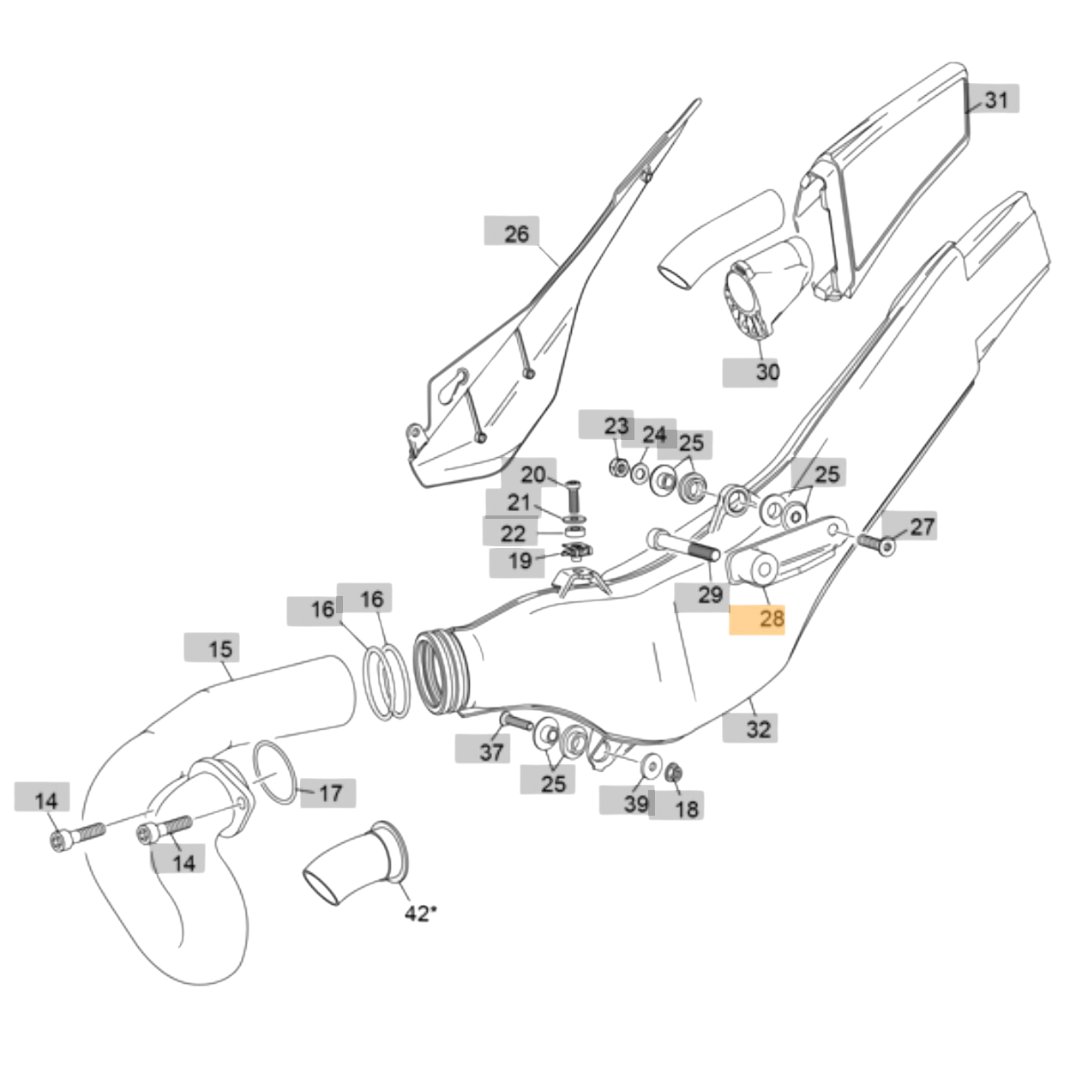 Sherco Silencer/Rear Shock Mount Bracket (2023-2025)