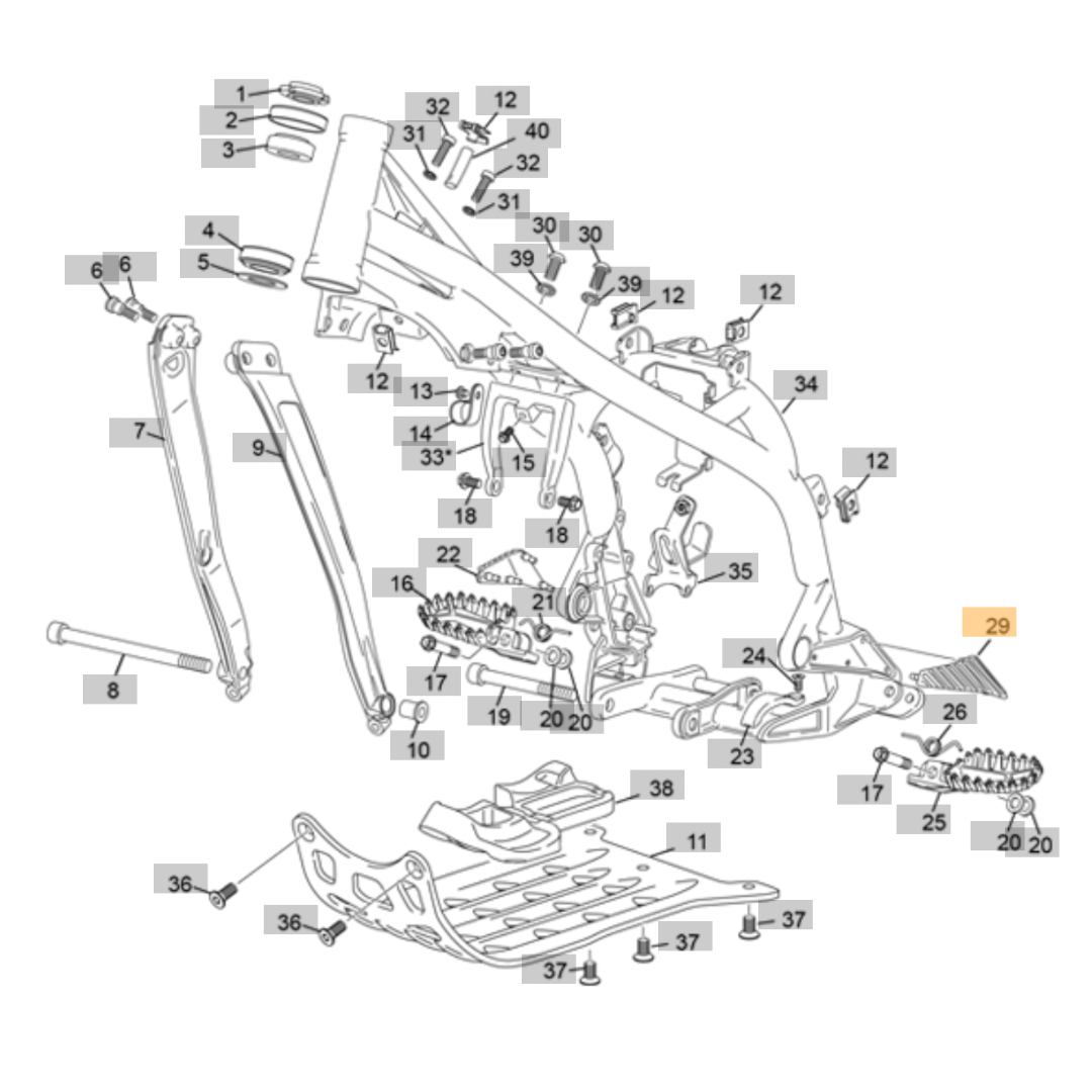 Sherco Left Hand Frame Rubber (2023-2025)