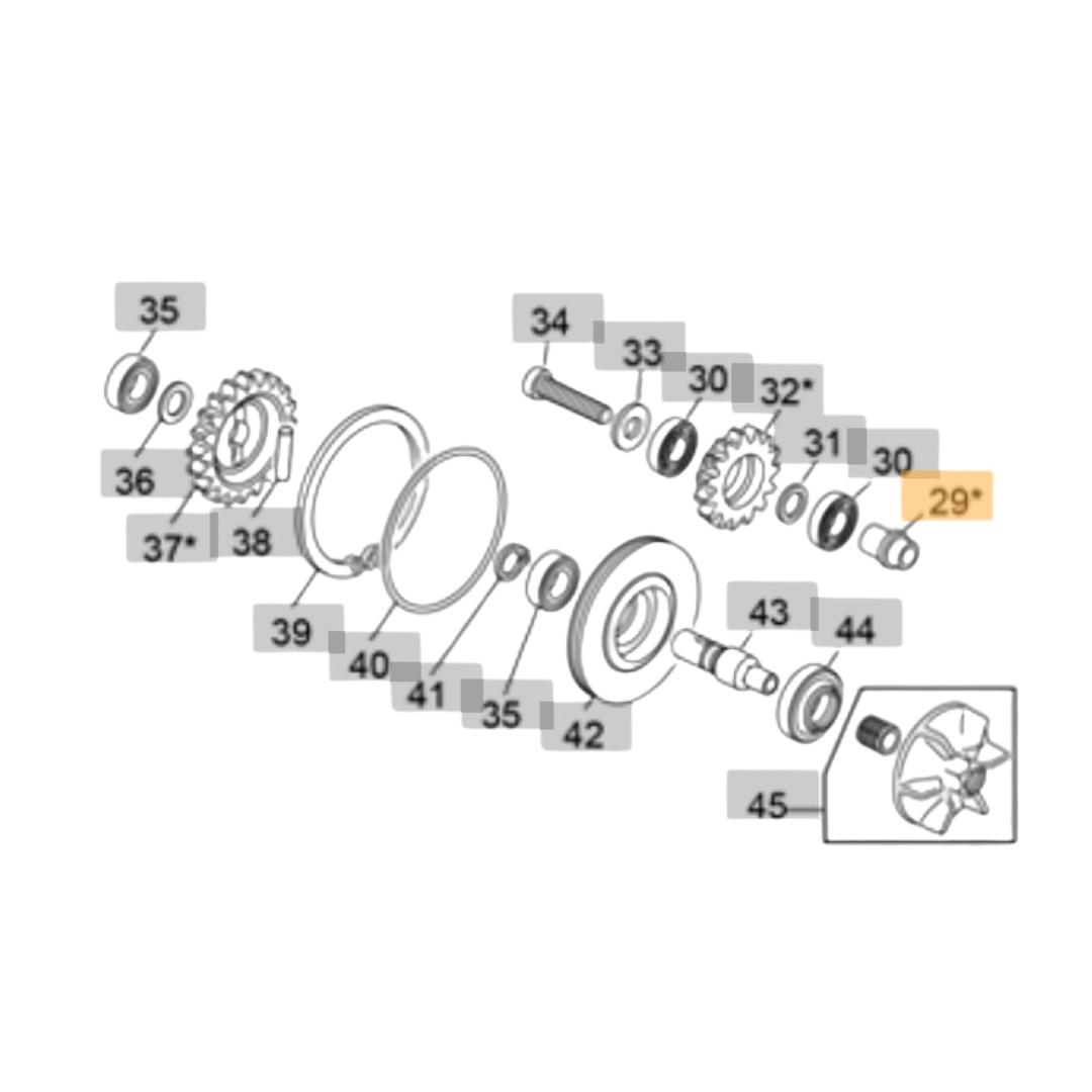 Sherco Waterpump Intermediate Drive Axle 250/300 (2023-2025)