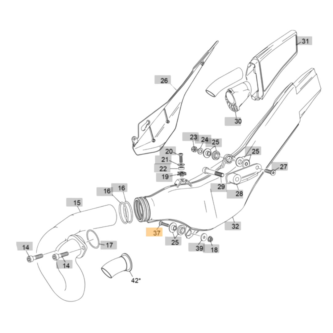 Sherco Silencer Lower Mount Bolt (2023-2025)