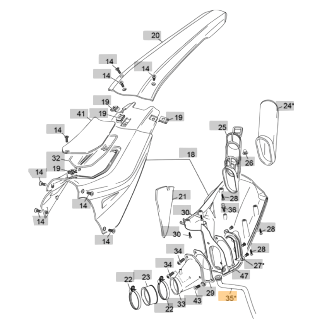 Sherco Airbox Drain Tube (2025)