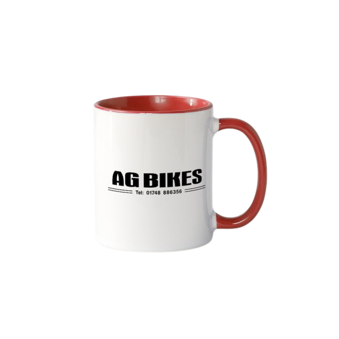 AG Bikes Red & White Mug