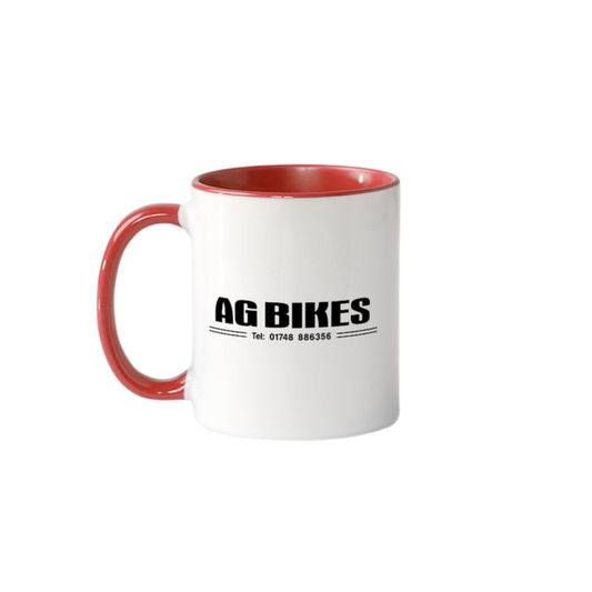 AG Bikes Red & White Mug