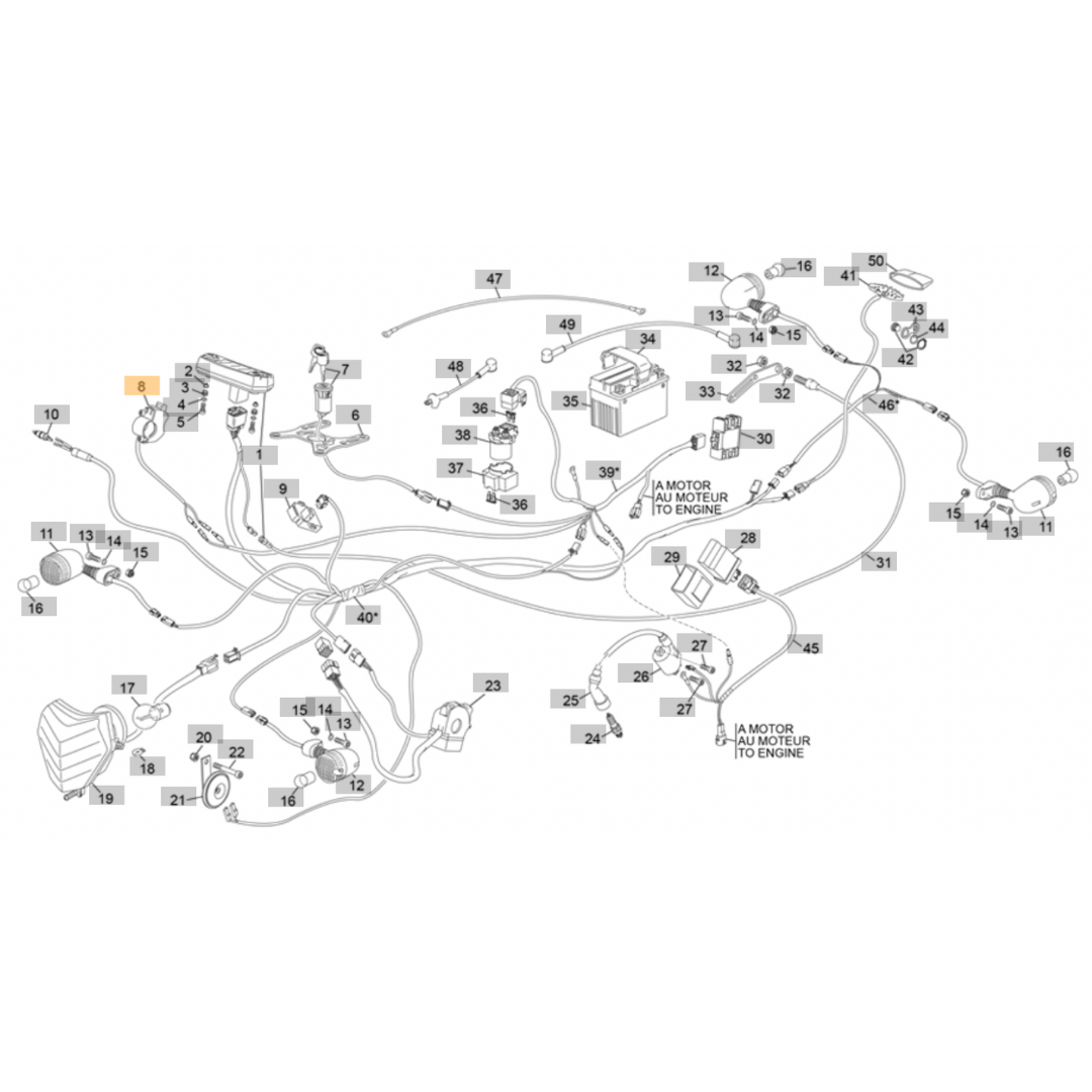 Sherco TY Right Hand Side Electrical Controls (2014-2024)