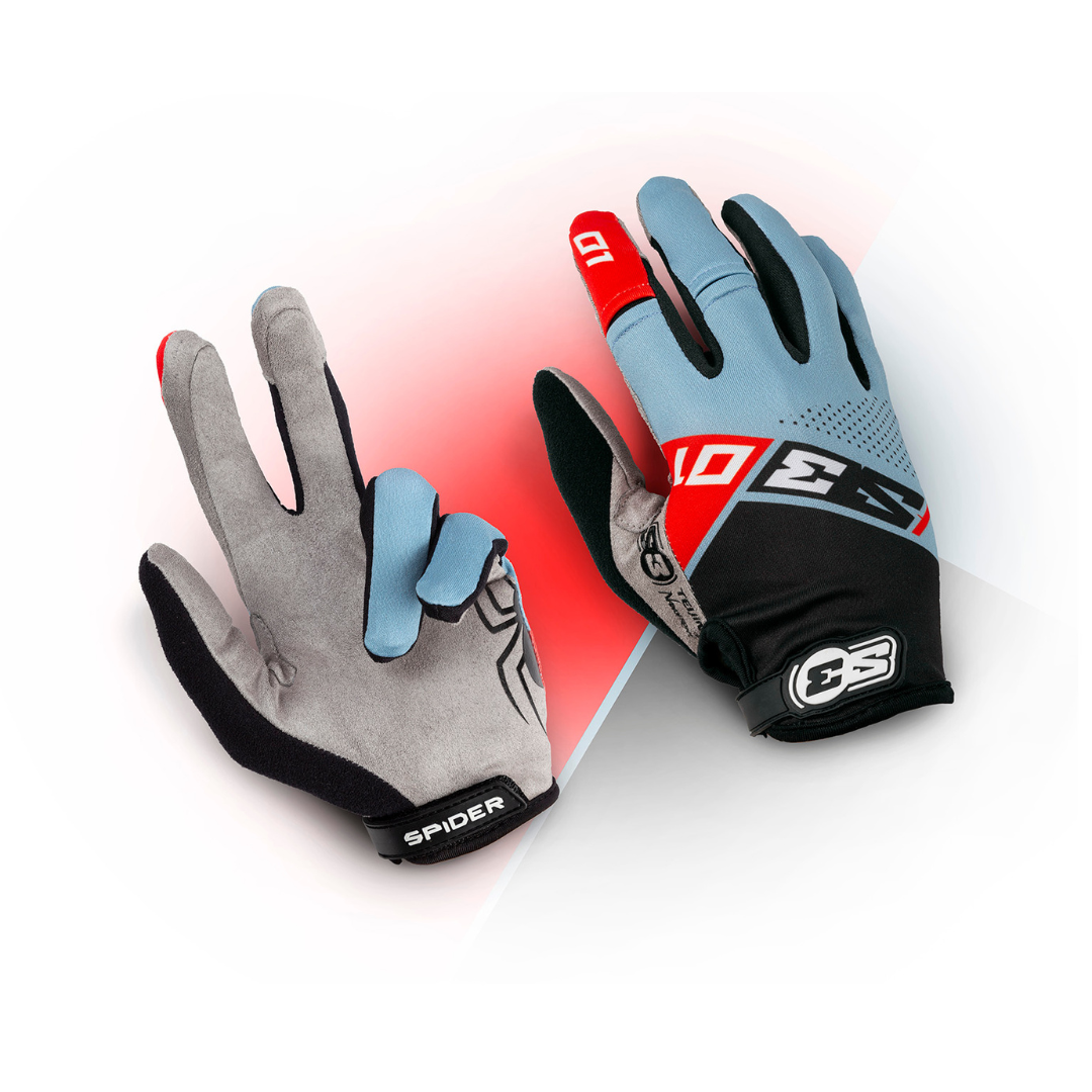 S3 01 Spider Gloves Red/Grey