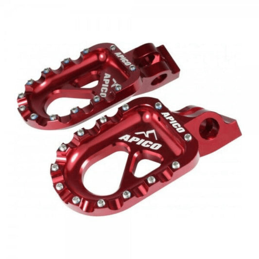 Apico Aluminium Trials Foot Pegs Red